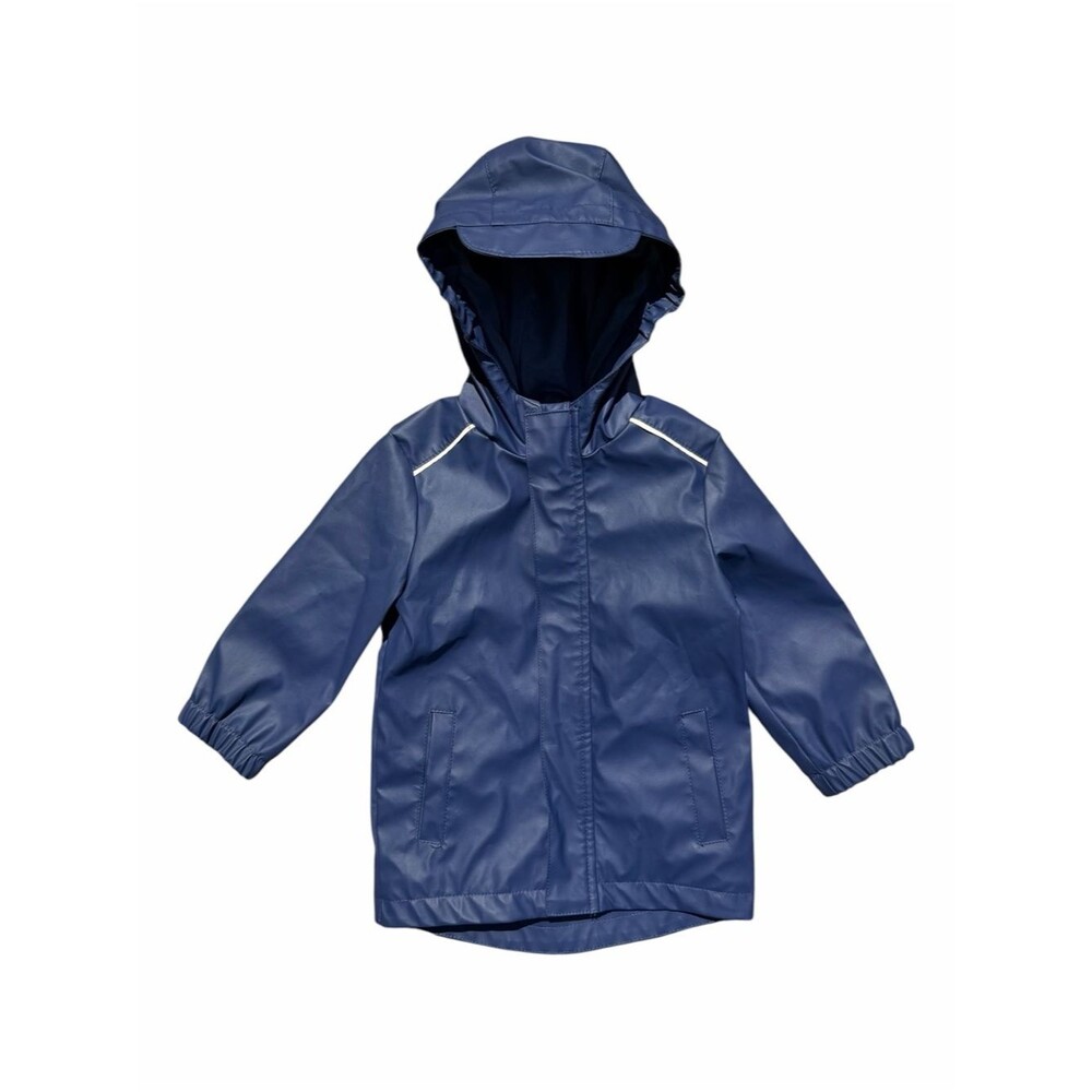 Cat & Jack Toddler Lined Rain Jacket Blue Hooded Waterproof Coat 18M Unisex